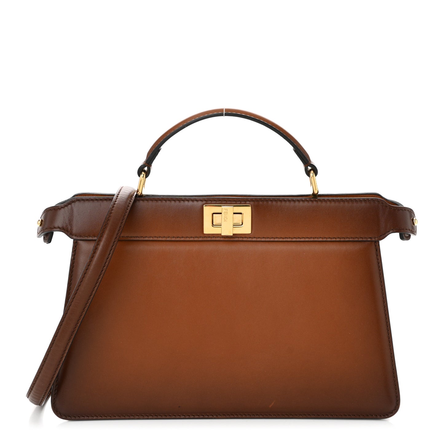 Vitello King Tamponato Medium Peekaboo I SEE U East West Satchel Cuoio