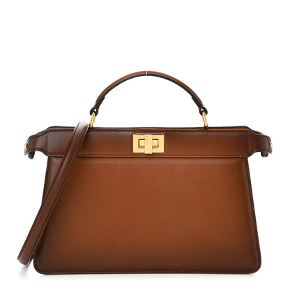 Fendi Vitello King Tamponato Medium Peekaboo I SEE U East West Satchel Cuoio 1 of 12