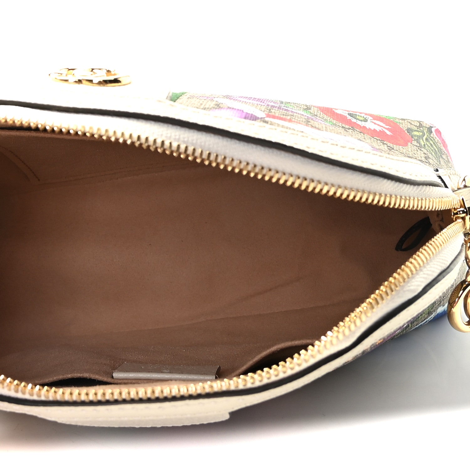 Gucci GG Supreme Monogram Flora Web GG Small Ophidia Dome Shoulder Bag White 9 of 10