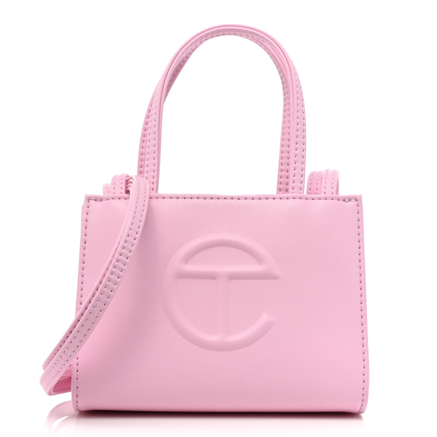 product image of TELFAR Vegan Leather Small Shopping Bag Bubblegum FASHIONPHILE