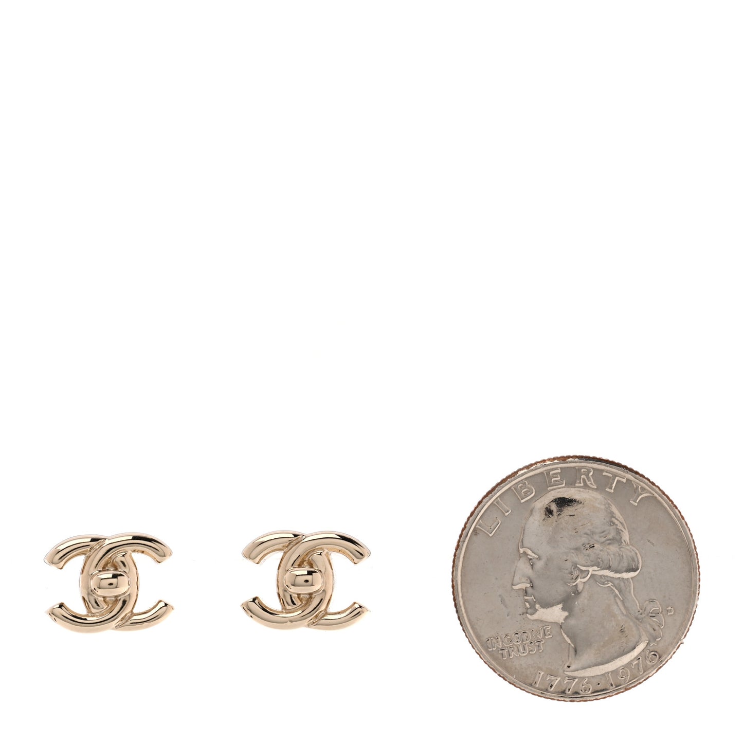 Metal CC Turnlock Earrings Gold
