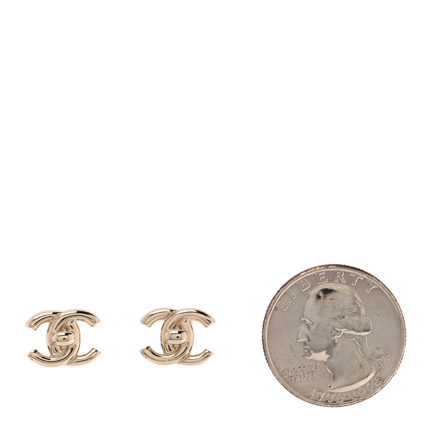 Chanel Metal CC Turnlock Earrings Gold 2 of 5