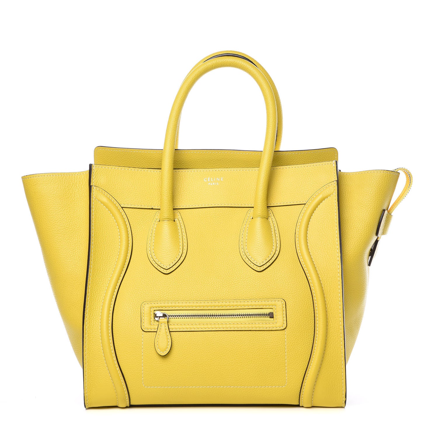 Drummed Calfskin Mini Luggage Citron