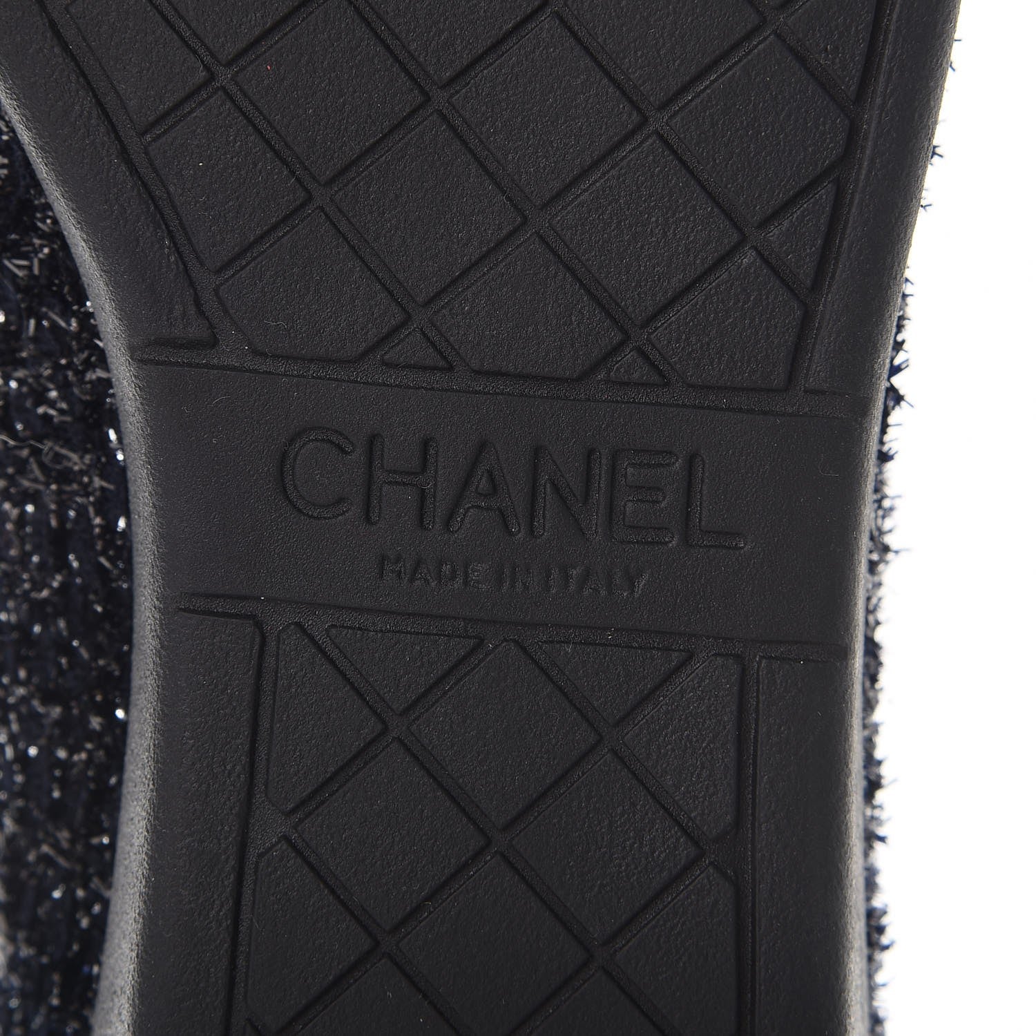 Chanel Lurex Tweed Patent Lace Up Sneakers 41 Dark Navy Blue 6 of 9