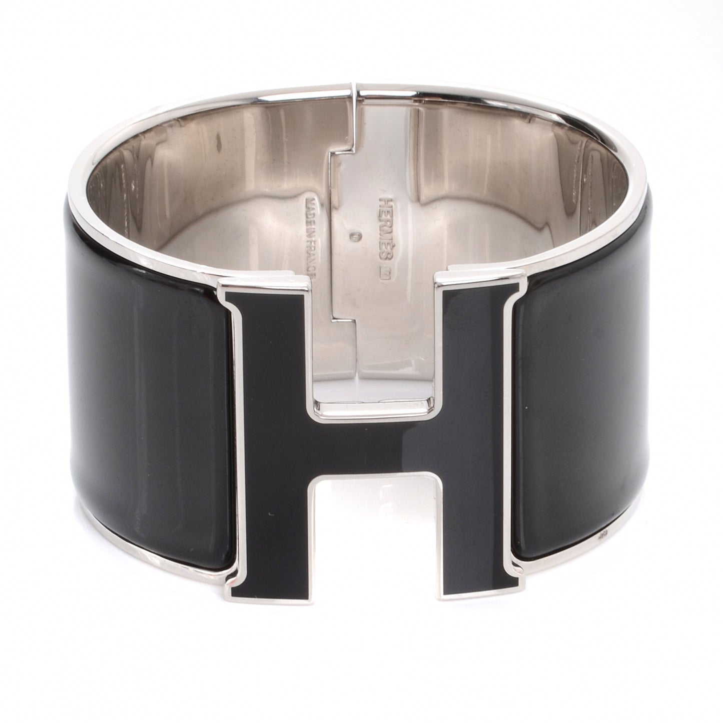Enamel Extra Wide Clic Clac H Bracelet PM Black