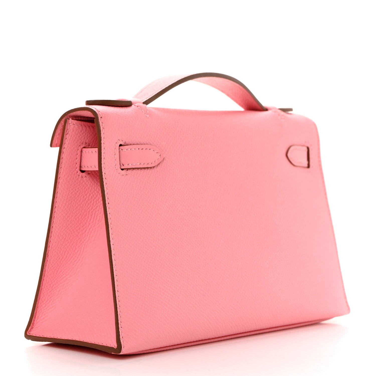 HERMES Epsom Kelly Pochette Clutch in the color Rose Confetti by FASHIONPHILE