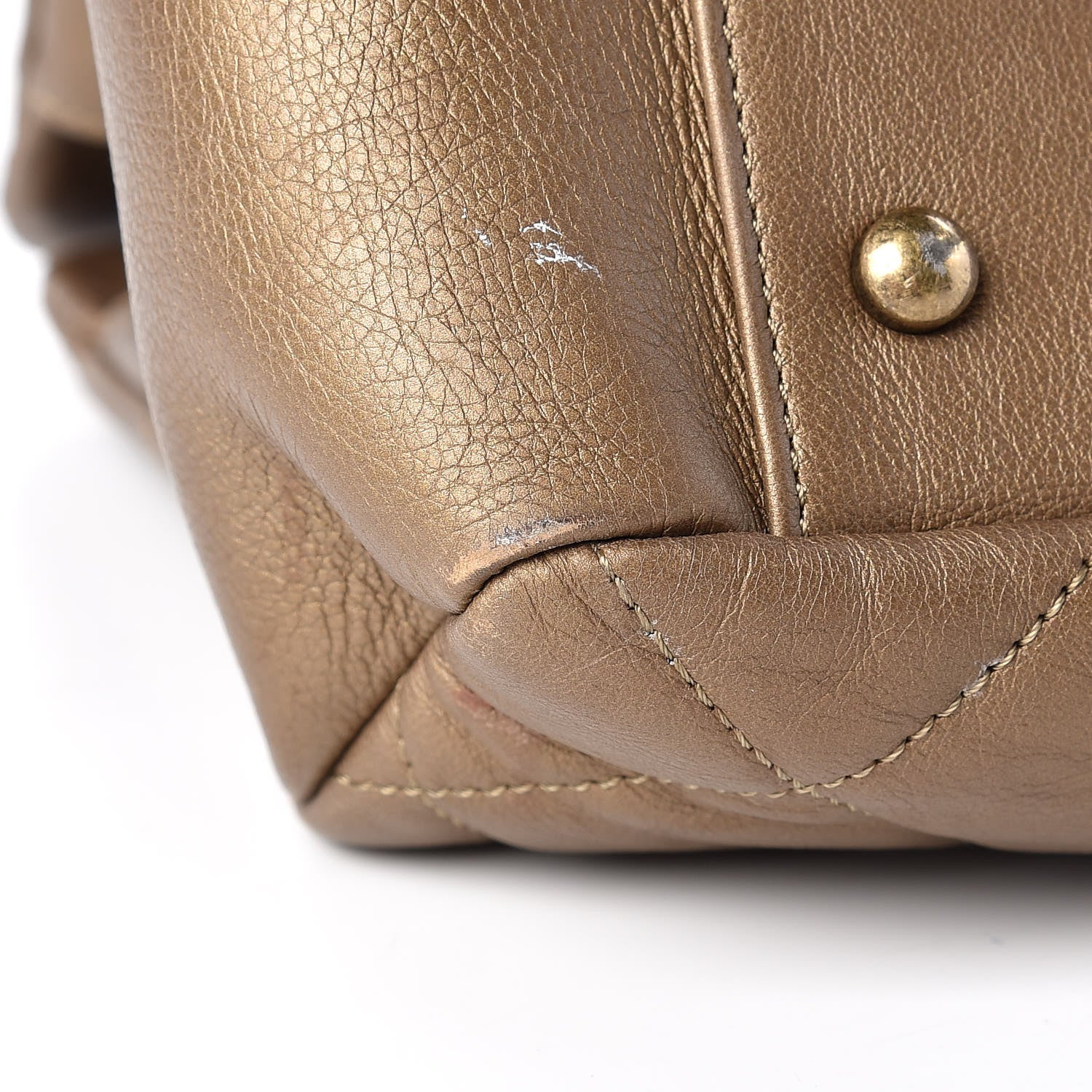 Chanel Metallic Calfskin Quilted Large CC Crown Tote Gold 14 of 14