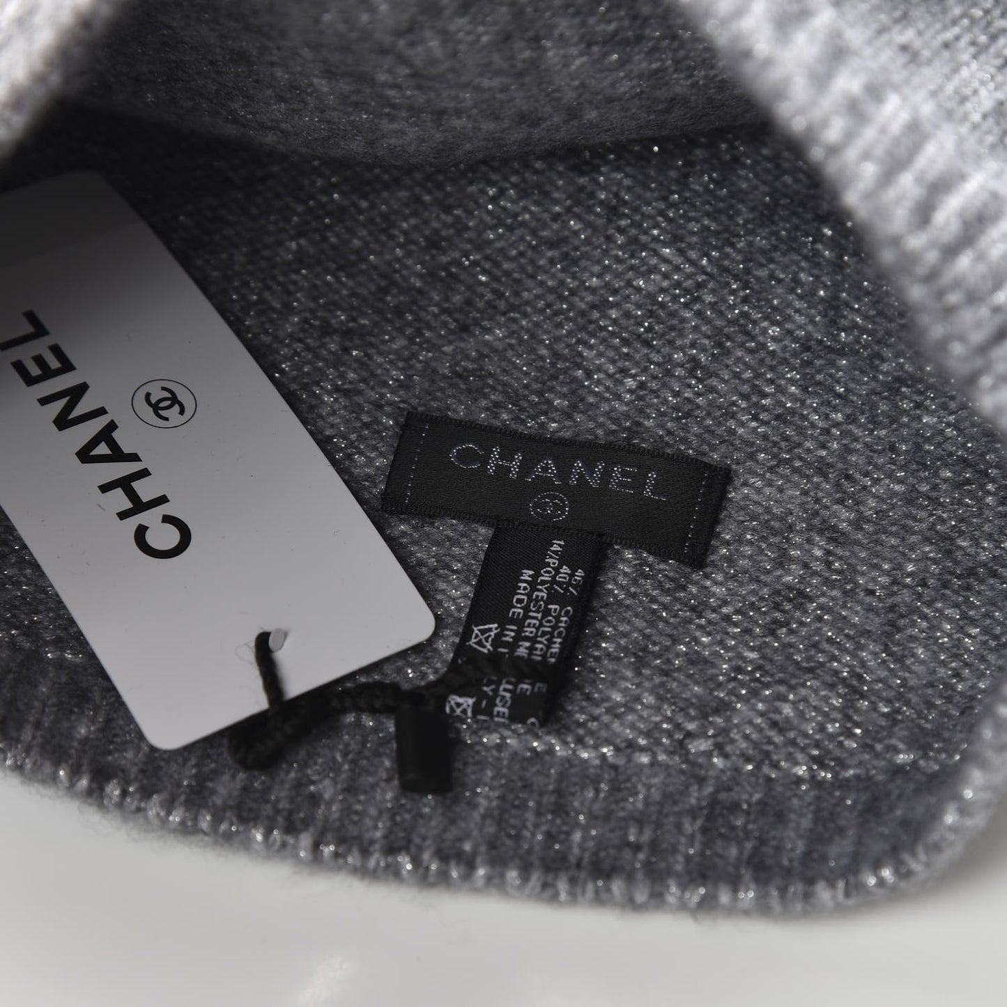 Cashmere Blend CC Beanie Hat Grey