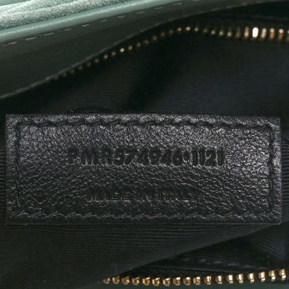 Saint Laurent Suede Y Quilted Monogram Medium Loulou Chain Satchel Vert Opaline 7 of 10