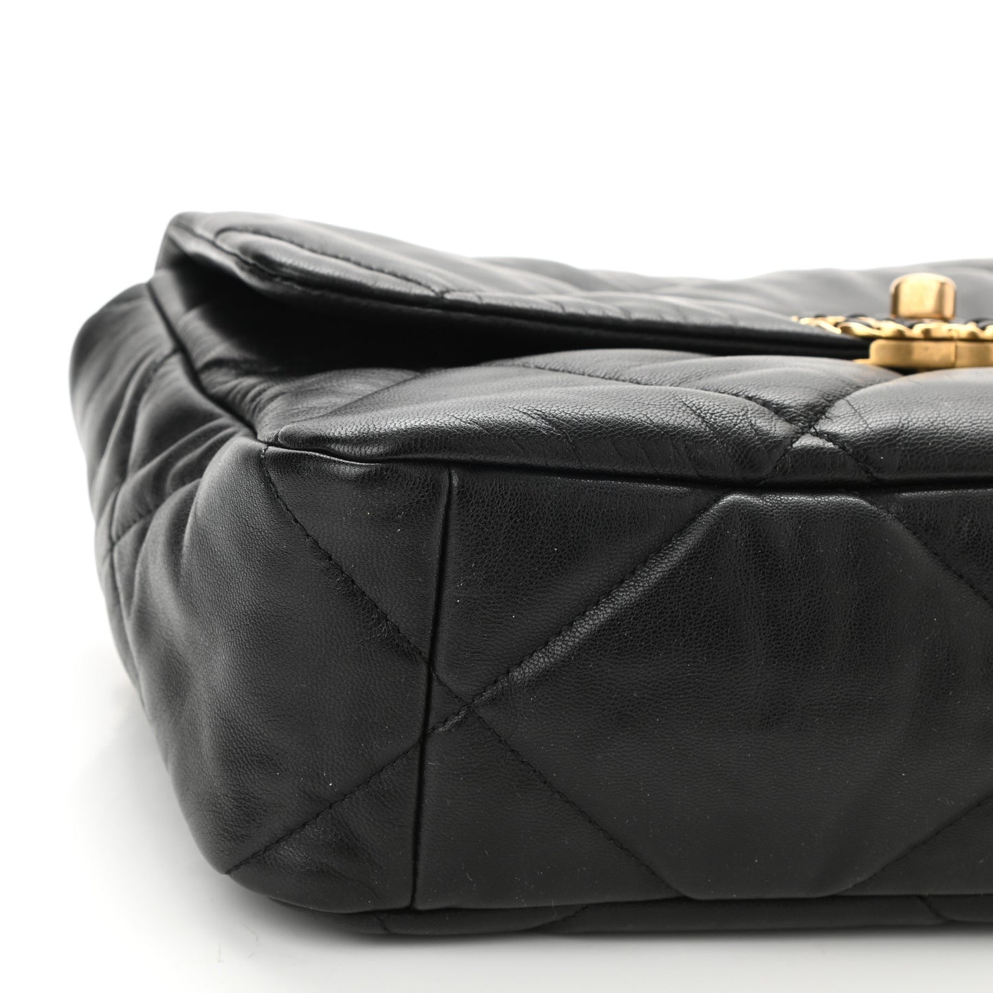 Lambskin Quilted Large Chanel 19 Flap Black
