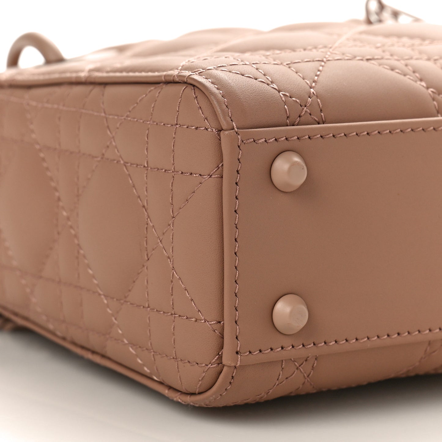 Ultra Matte Calfskin Cannage Mini Lady Dior Light Beige