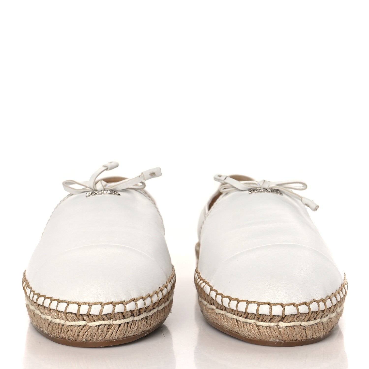 Prada Nappa Logo Cap Toe 20mm Espadrilles 38.5 White 3 of 8