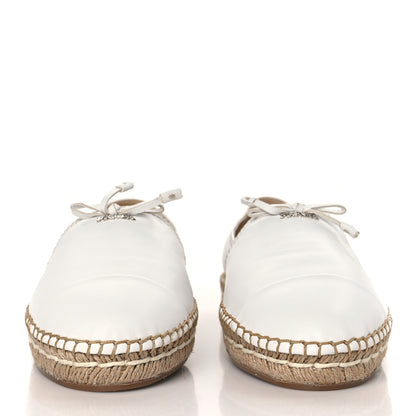 Prada Nappa Logo Cap Toe 20mm Espadrilles 38.5 White 3 of 8