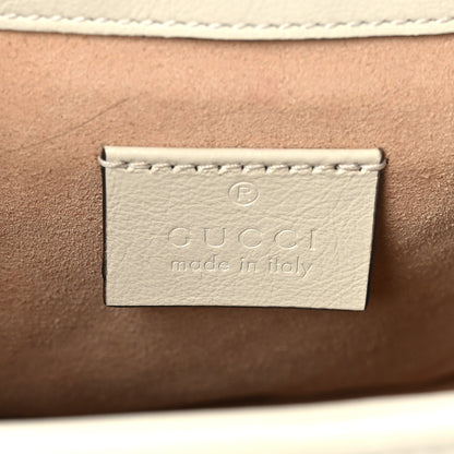 Gucci Vintage Effect Calfskin Matelasse Diagonal Mini Torchon GG Marmont Top Handle Shoulder Bag Blue Agata Mystic White 8 of 9