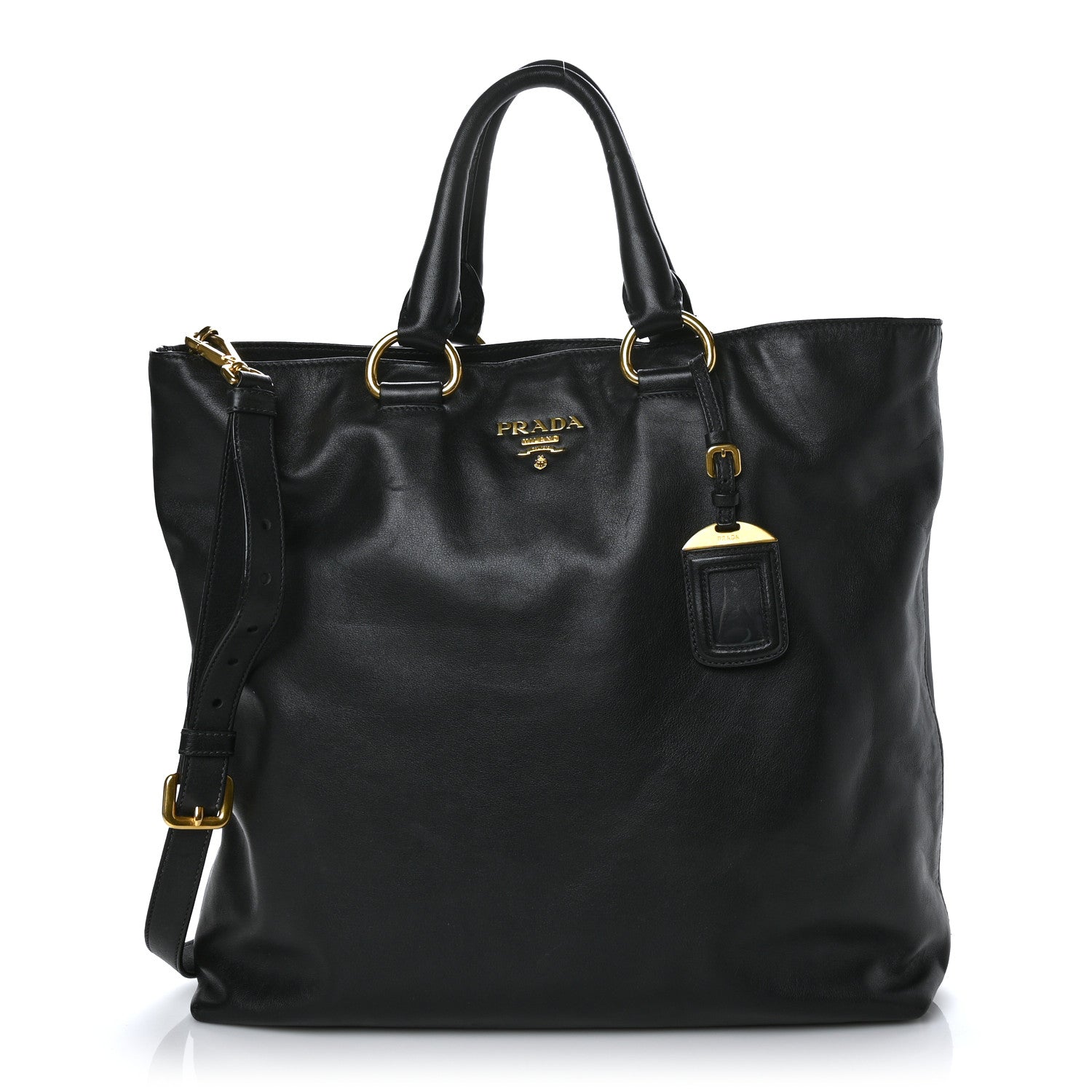 Prada Soft Calf Shopping Tote Black 1 of 9
