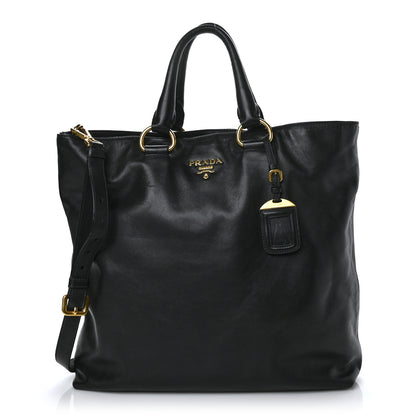 Prada Soft Calf Shopping Tote Black 1 of 9