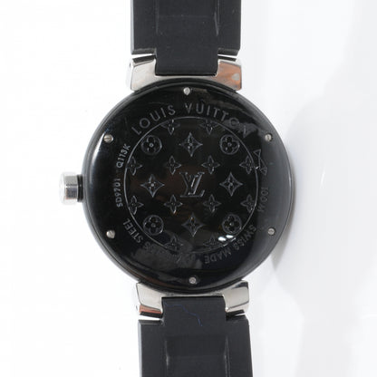 Louis Vuitton Stainless Steel Rubber 41mm Tambour GMT Automatic Watch Black 5 of 5