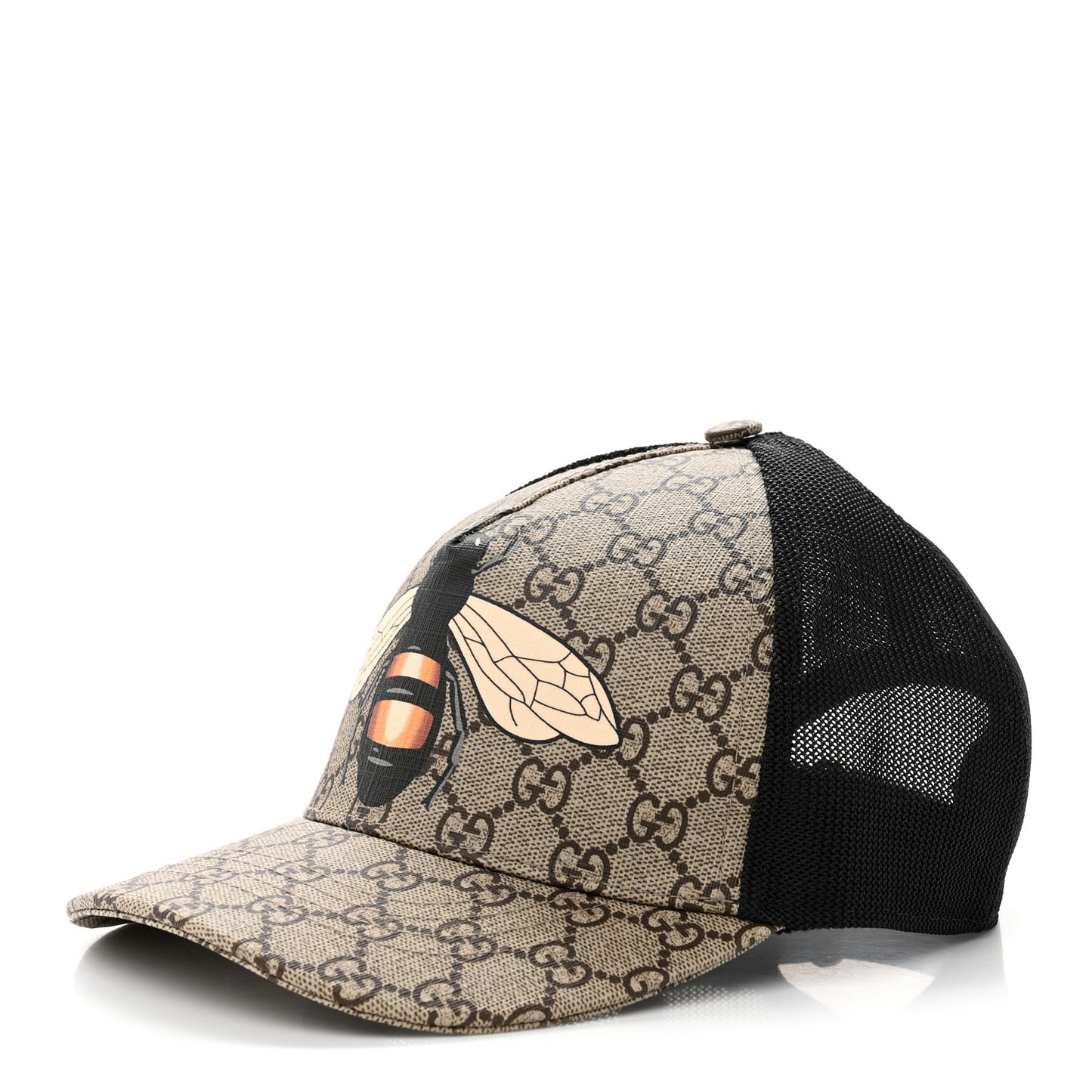 GG Supreme Monogram Bee Print Baseball Hat XS Beige