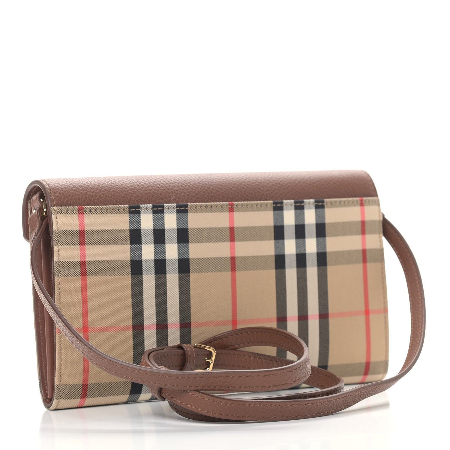 Burberry Vintage Check Grainy Calfskin Hanna Crossbody Tan 3 of 10