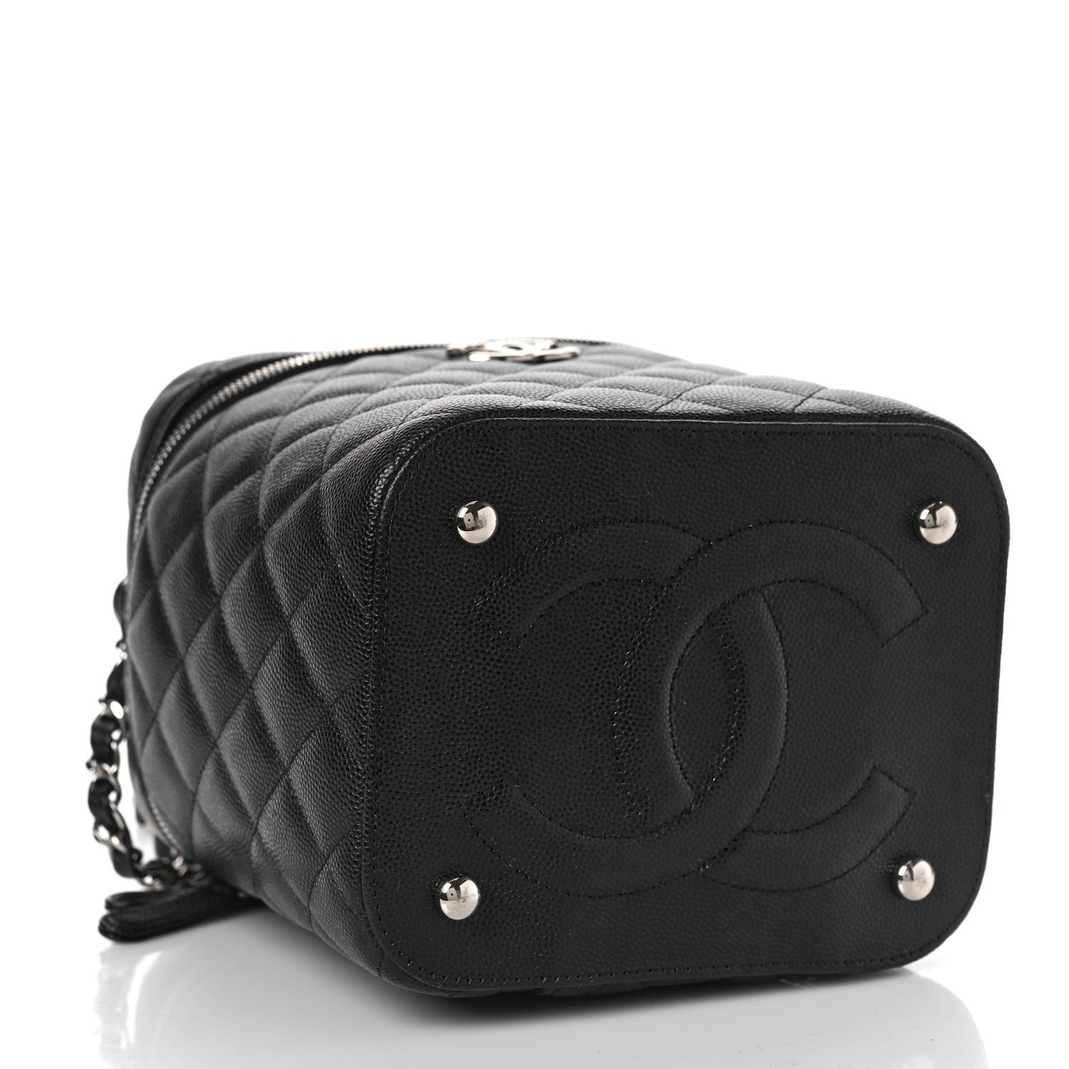 Chanel Caviar Quilted Small Top Handle Vanity Case With Chain Black 3 of 8