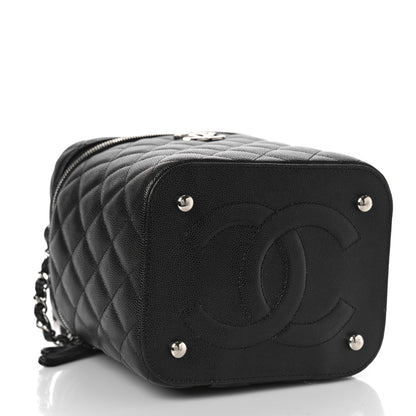 Chanel Caviar Quilted Small Top Handle Vanity Case With Chain Black 3 of 8