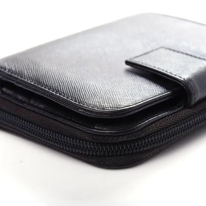 Prada Saffiano Metal Compact Wallet Black 11 of 14