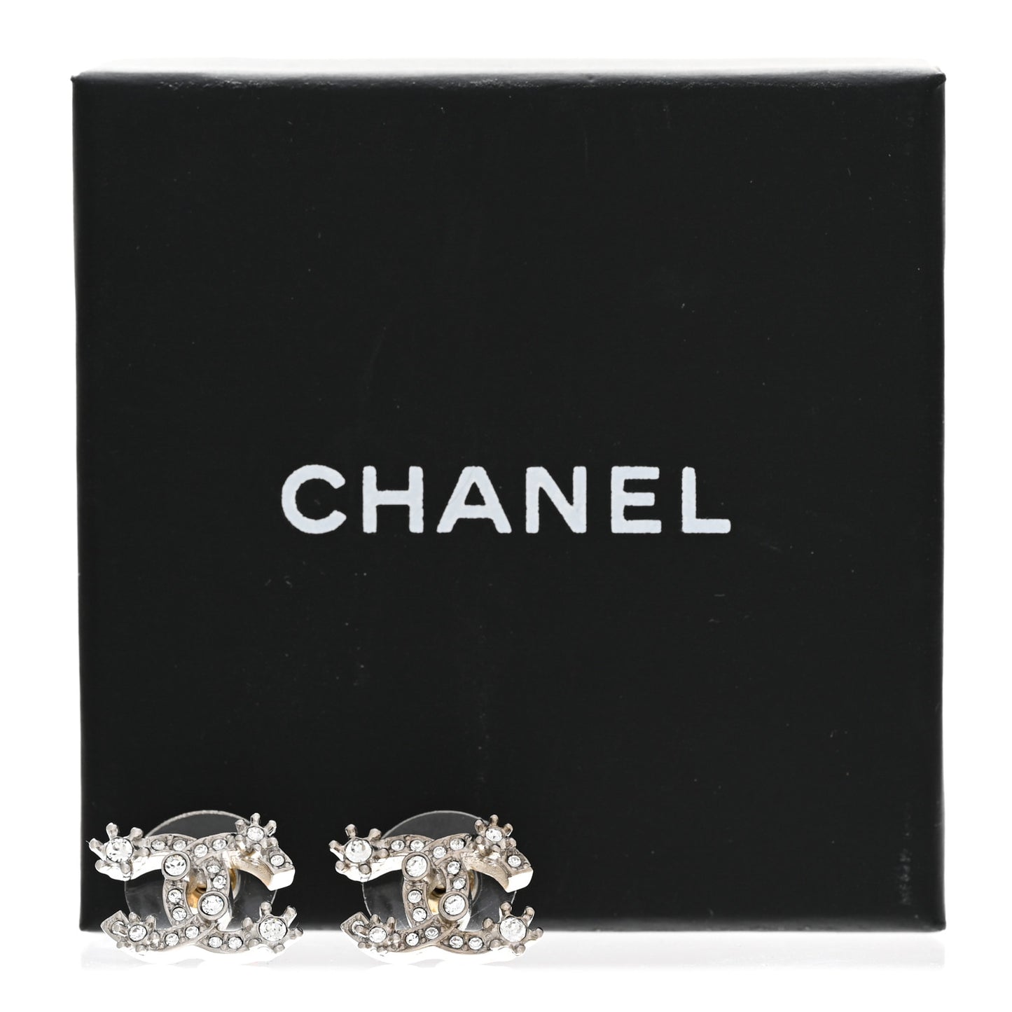 Crystal CC Star Earrings Silver