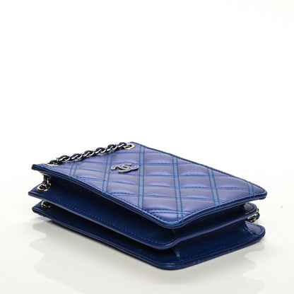 Chanel Calfskin Quilted Crossbody CC Phone Holder Dark Blue 4 of 7