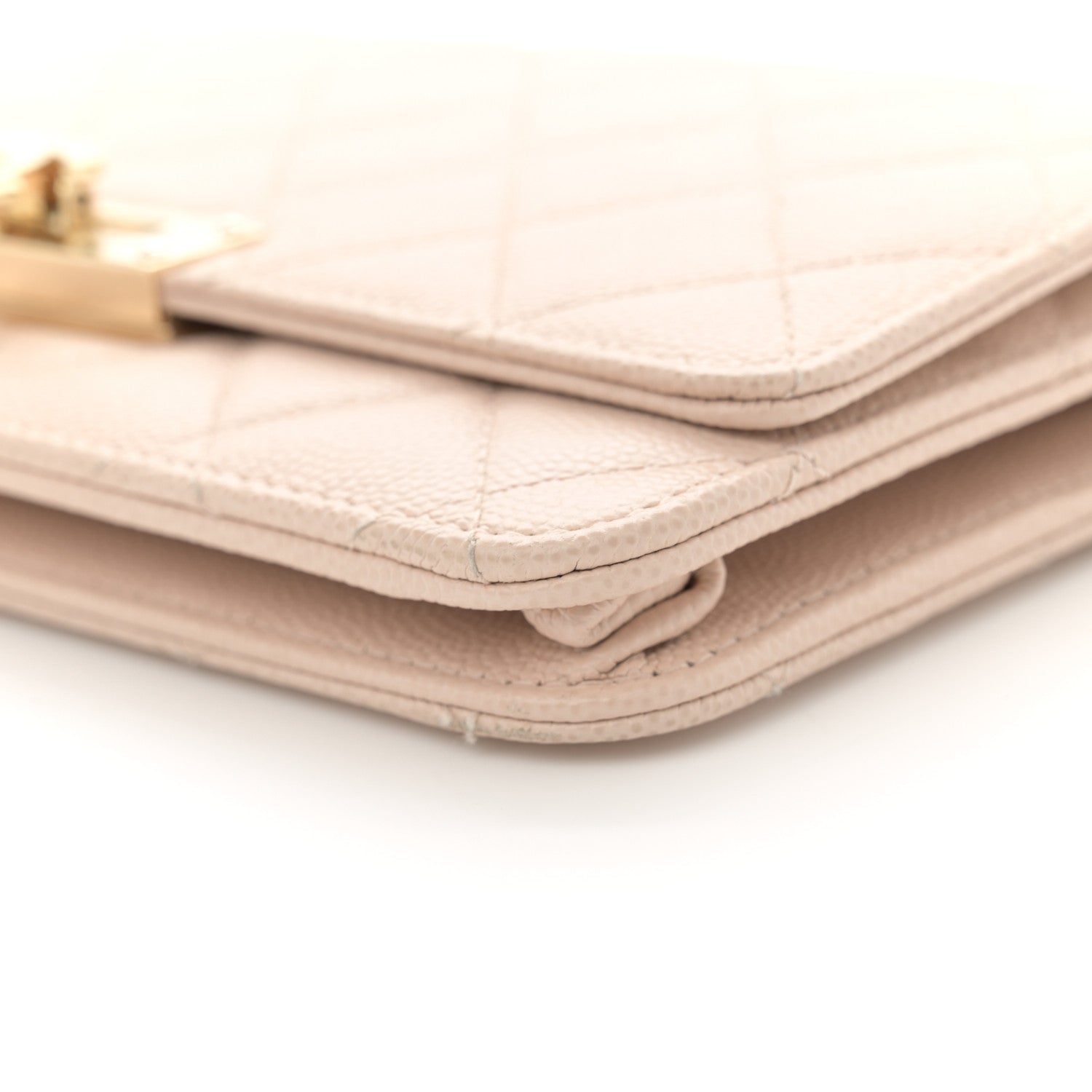 Chanel Caviar Quilted Golden Class Wallet On Chain WOC Light Beige 10 of 12