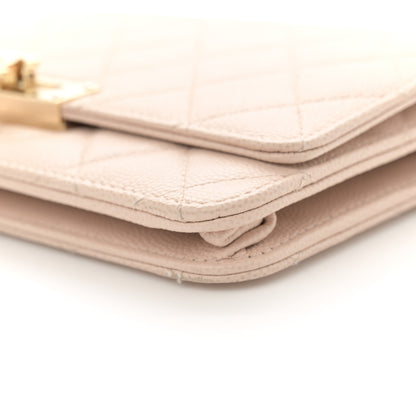 Chanel Caviar Quilted Golden Class Wallet On Chain WOC Light Beige 10 of 12