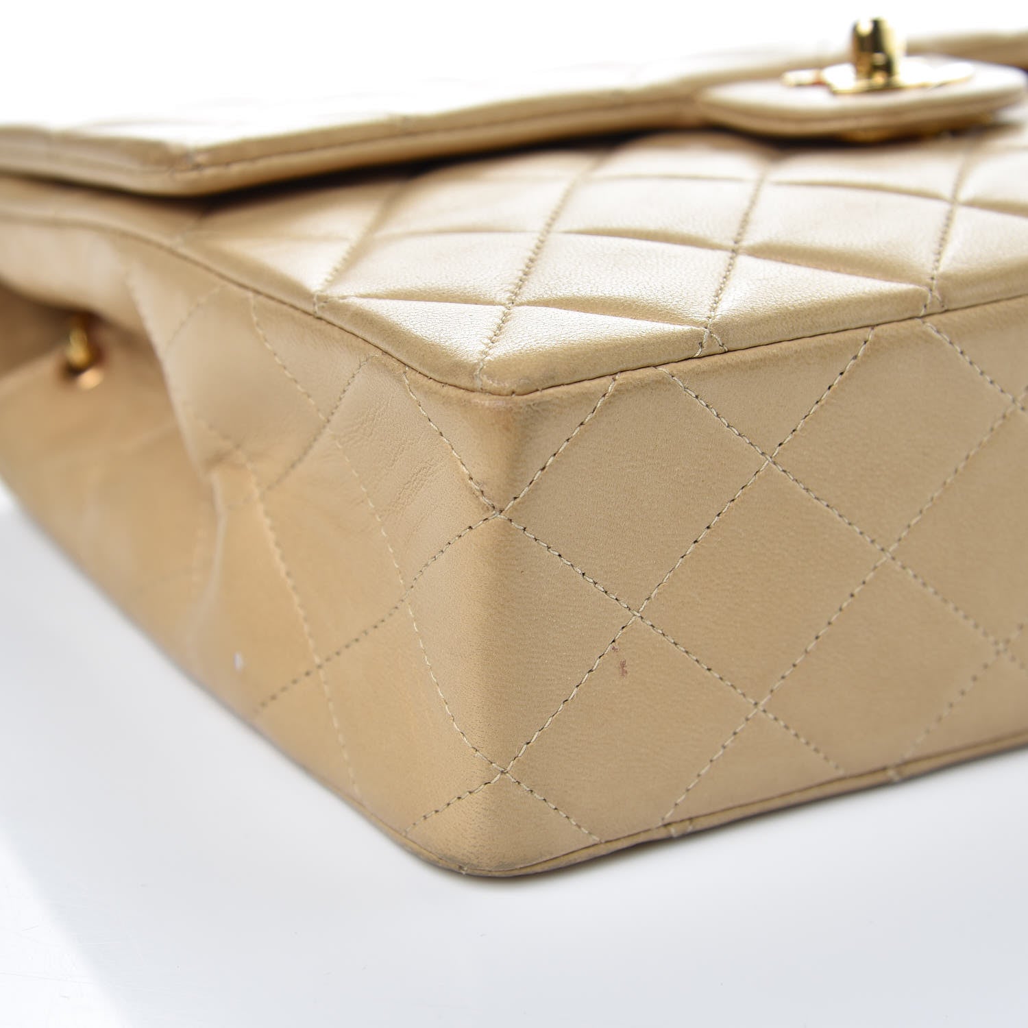 Chanel Lambskin Quilted Small Single Flap Beige 8 of 15