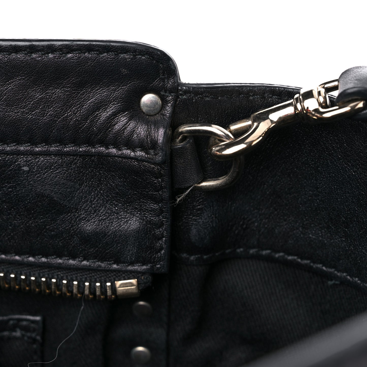 Vitello Rockstud Double Handle Tote Black