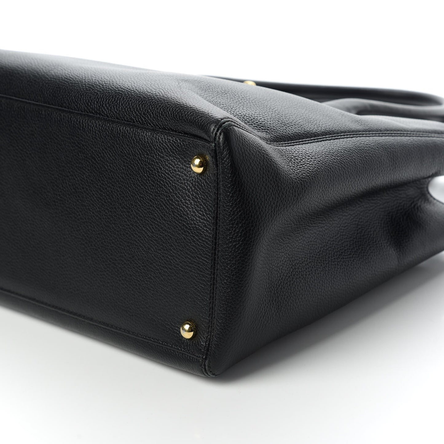 Calfskin Cerf Executive Shopper Tote Black