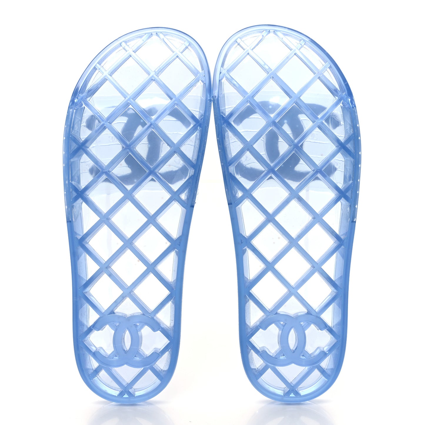 PVC Transparent CC Flat Slide Sandals 40 Blue