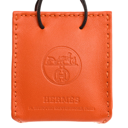 Hermes Milo Lambskin Swift Shopping Bag Charm Feu Gold 3 of 5