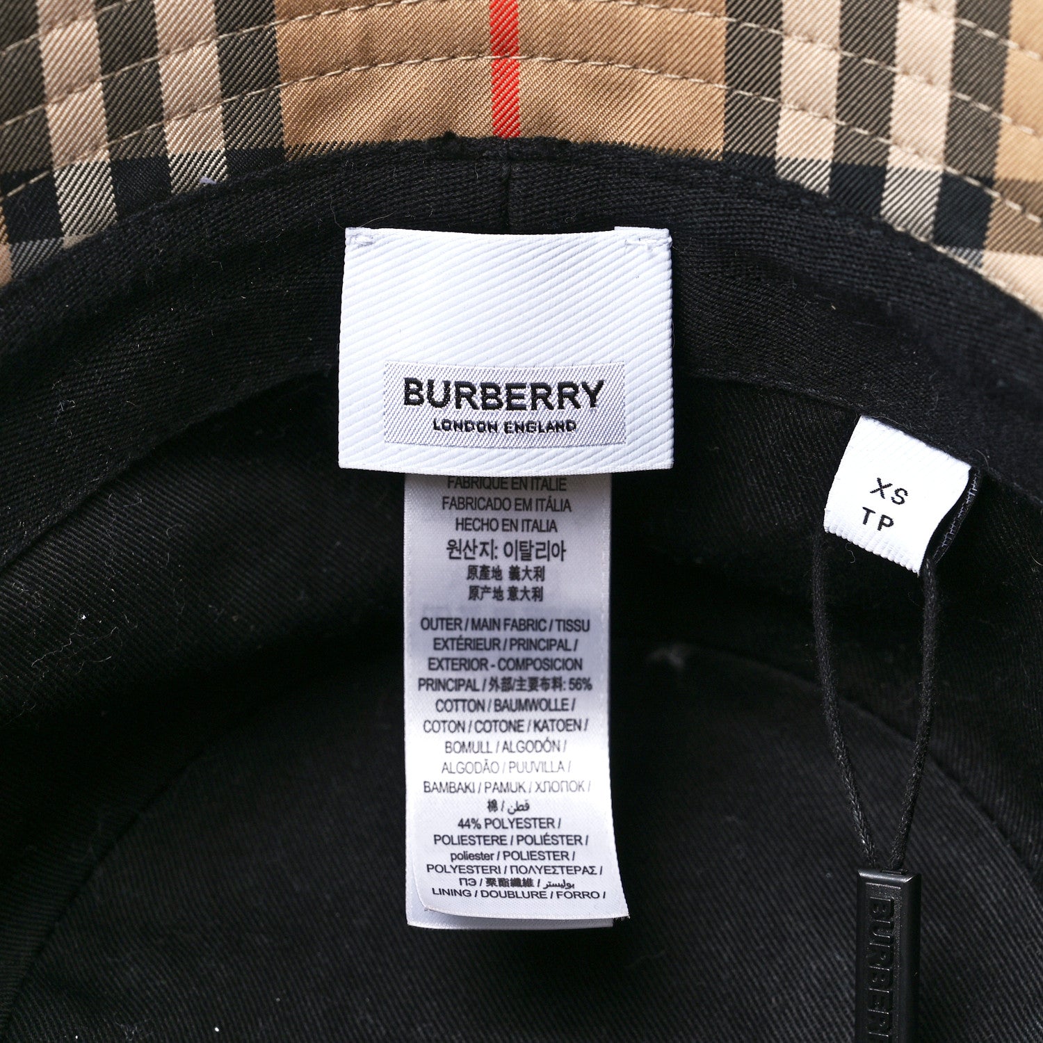 Burberry Technical Cotton Vintage Check Bucket Hat XS Archive Beige 7 of 8