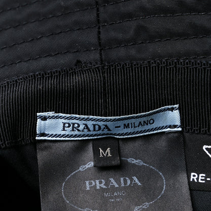 Prada Re-Nylon Metal Triangle Logo Womens Bucket Hat M Black 8 of 8