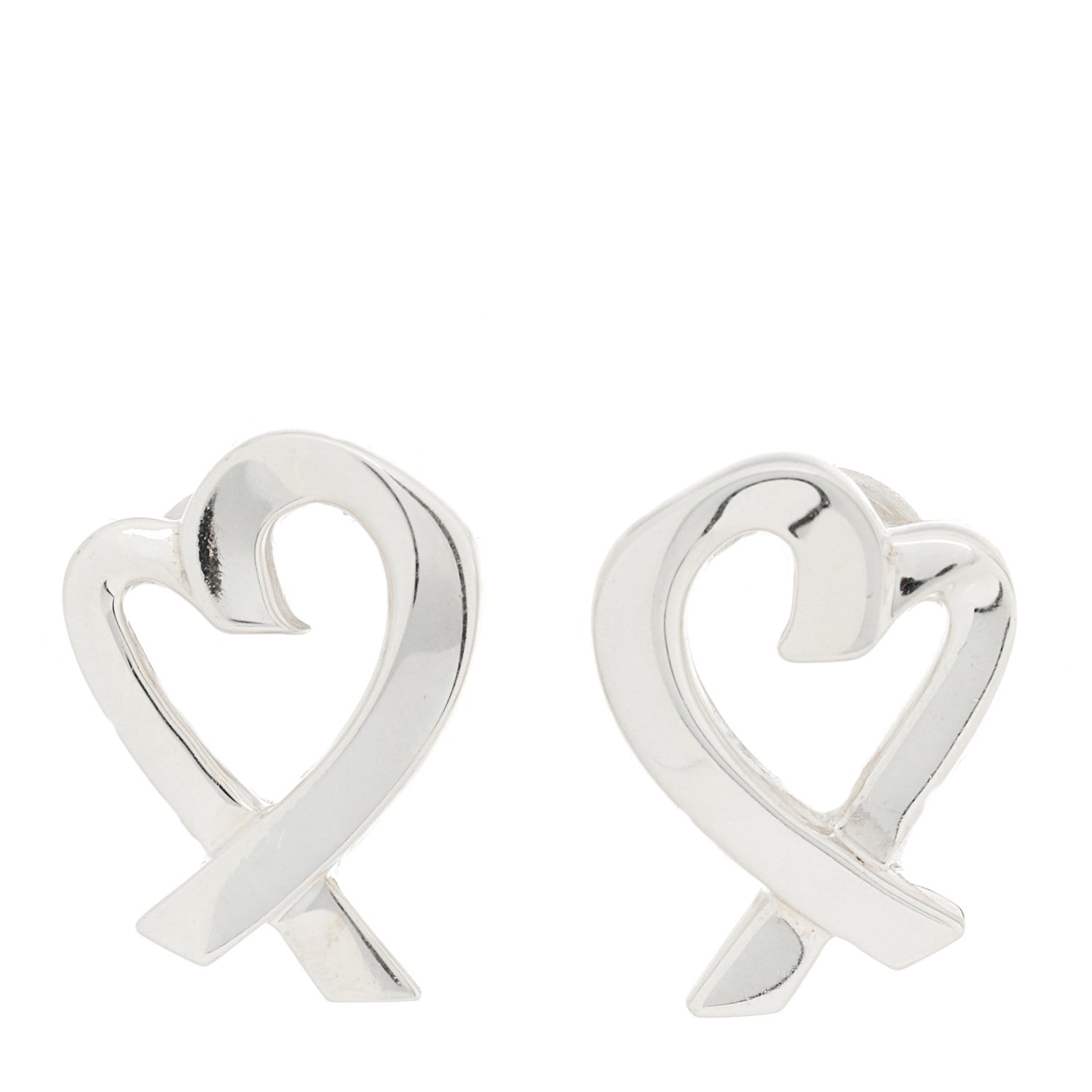 Tiffany Sterling Silver Paloma Picasso Loving Heart Earrings 1 of 4