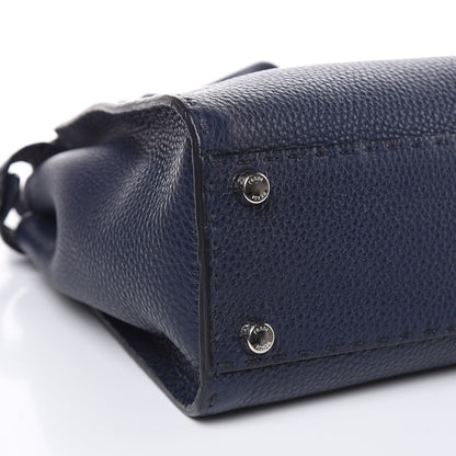 Fendi Cuoio Romano Selleria Medium Peekaboo Iconic Satchel Blue Notte 8 of 11