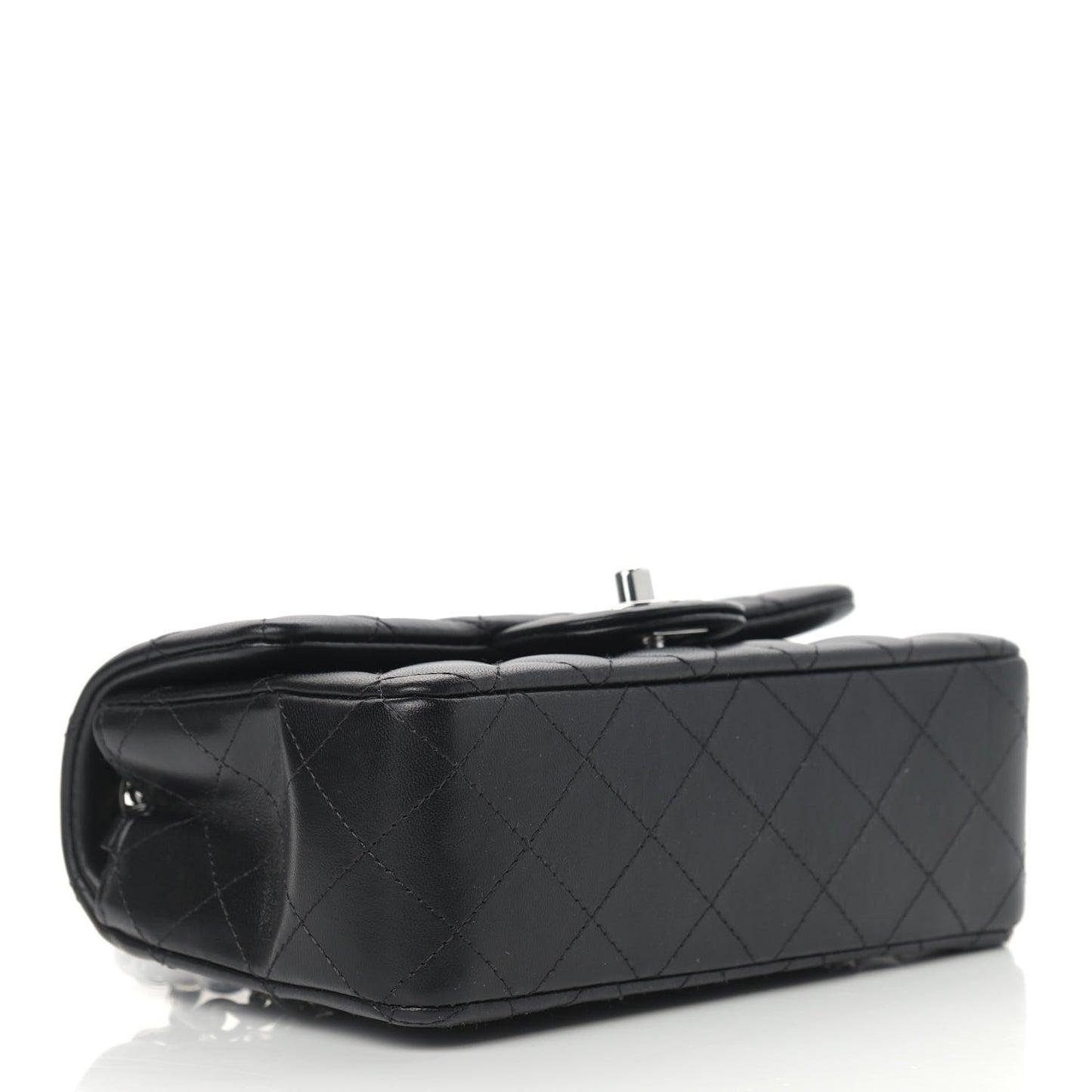 Lambskin Quilted Mini Rectangular Flap Black