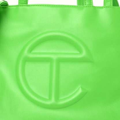 Telfar Vegan Leather Medium Shopping Bag Highlighter Green 15 of 15