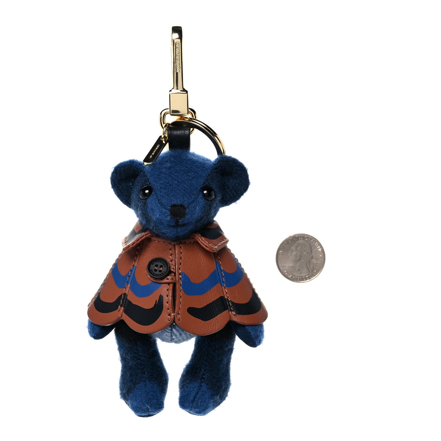 Burberry Chasmere Thomas Paint Teddy Bear Keychain Charm Blue Multi 2 of 4