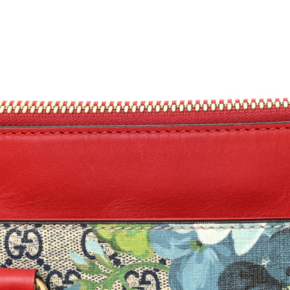 Gucci GG Supreme Monogram Blooms Medium Zip Top Tote Beige Blue Navy Hibiscus Red 17 of 21