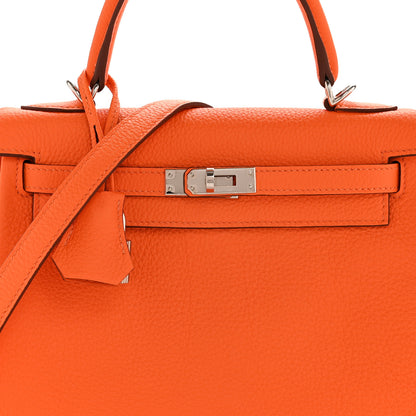 Hermes Togo Kelly Retourne 25 Orange Minium 8 of 14