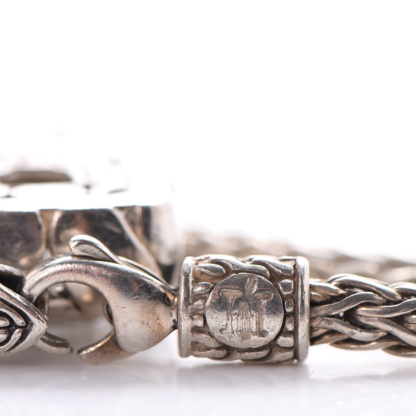 Sterling Silver White Topaz Kali Square Pendant Necklace