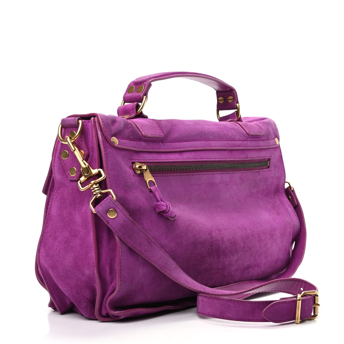 Suede Medium PS1 Satchel Grape