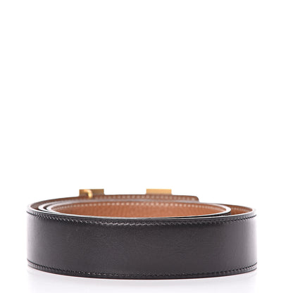 Hermes Box Togo 32mm H Belt 80 Black Gold 3 of 6