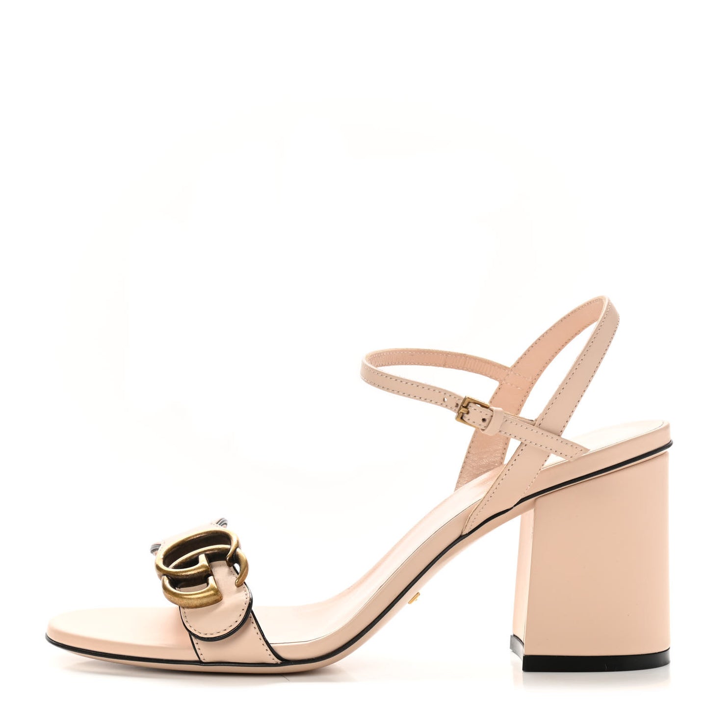 Lifford Calfskin GG Marmont Ankle Wrap 75mm Sandals 37 Skin Rose