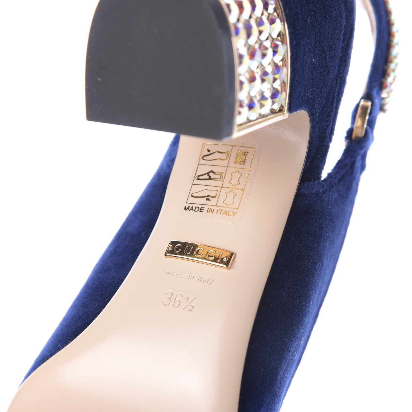 Velvet Crystal Square G Madelyn Slingbacks 36.5 Cobalt Blue