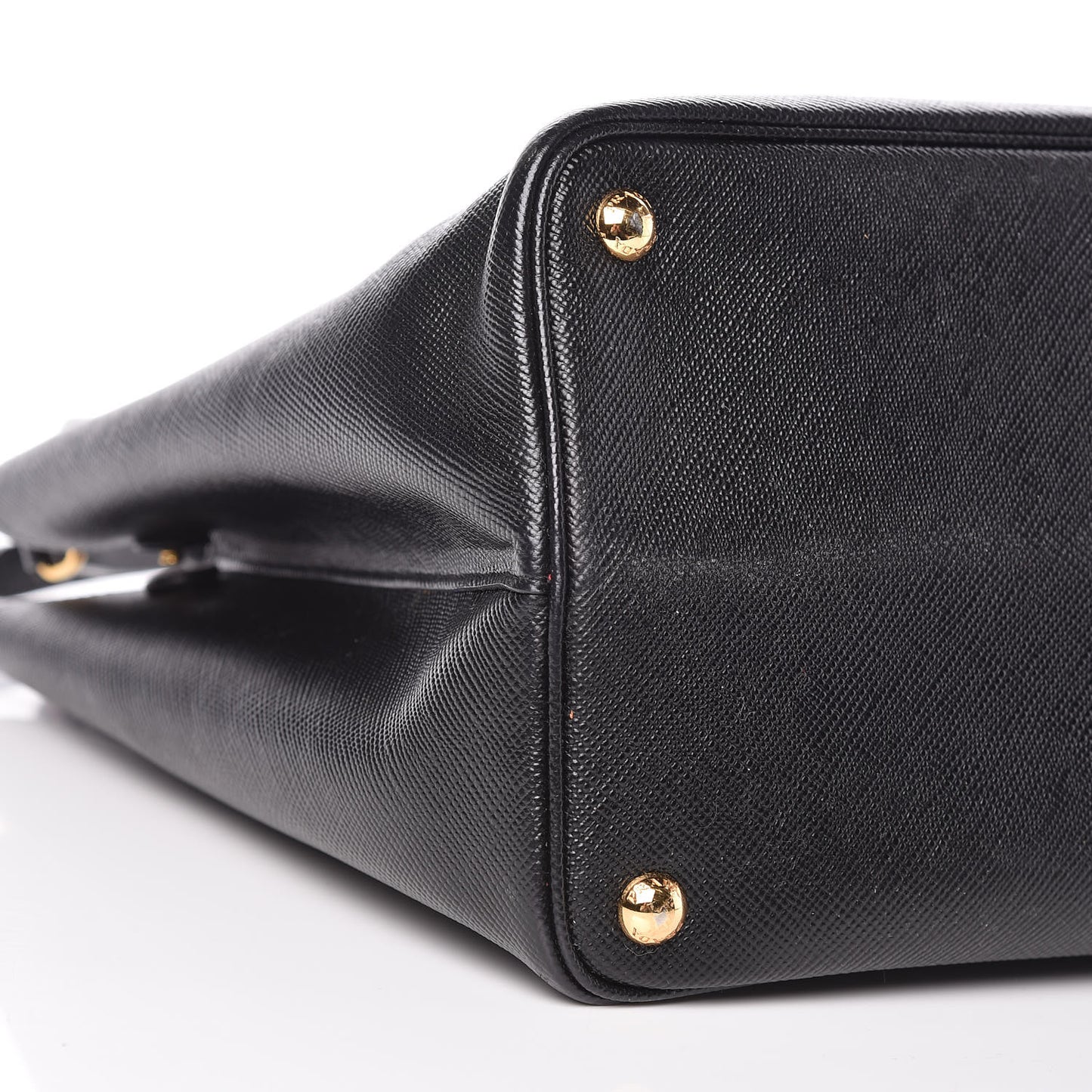 Saffiano Cuir Large Double Bag Black Fuoco